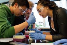 students in science lab