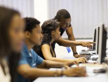 students in computer lab